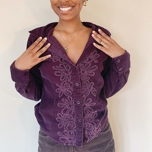 Purple vintage Corduroy Button Down
